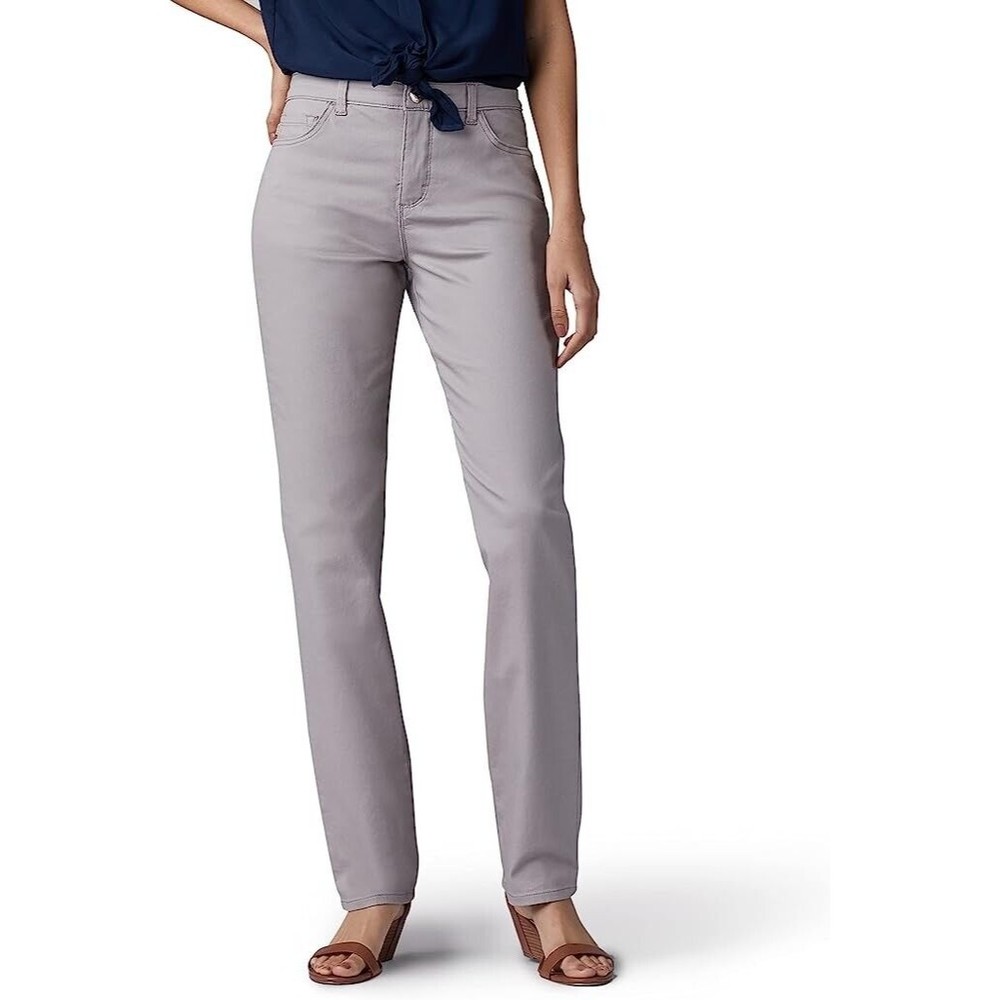 LEE Classic Monroe Straight Leg Jean Womens 18 Short Gray Slimming Stretch NEW
